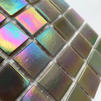 Verre Mosaique - glass mosaic -Glasmosaik-glasmozaïek-Glasmozaiek Iriserend 20mm Mistkristal - mosaicshop