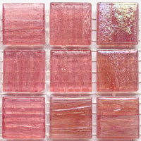 Verre Mosaique - glass mosaic -Glasmosaik-glasmozaïek-Glasmozaiek met Goud Dooradert 20mm Roze - mosaicshop