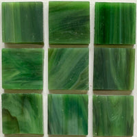 Verre Mosaique - glass mosaic -Glasmosaik-glasmozaïek-Glasmozaiek Tiffany Glacier 20mm Olijfgroen - mosaicshop