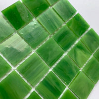 Verre Mosaique - glass mosaic -Glasmosaik-glasmozaïek-Glasmozaiek Tiffany Glacier 20mm Spinazie - mosaicshop