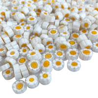 Verre Mosaique - glass mosaic -Glasmosaik-glasmozaïek-Millefiori Witte Margriet 11/12 doorzichtig - mosaicshop