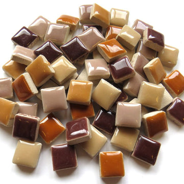 Cerámica de 12 mm, mezcla marrón-crema