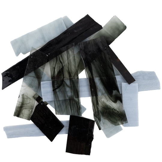 Fragmentos de Vidrio Mezcla XL Gris/Negro
