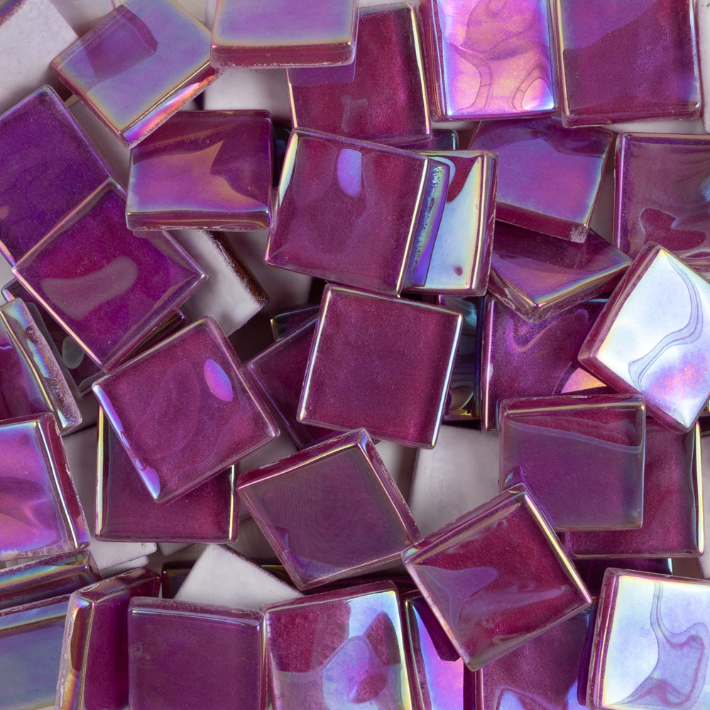 Cristal ondulado iridiscente de 20 mm fucsia