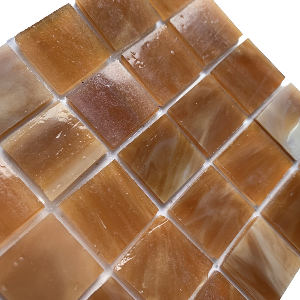 Mosaico de Vidrio Tiffany Glacier 20mm Caramelo de Mantequilla