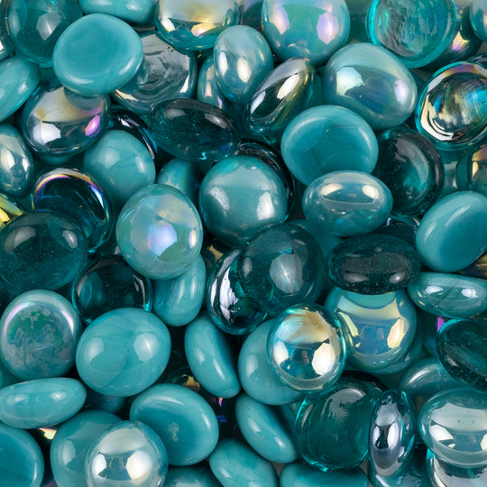 Gemas de Vidrio 16-20mm  Cian Mix