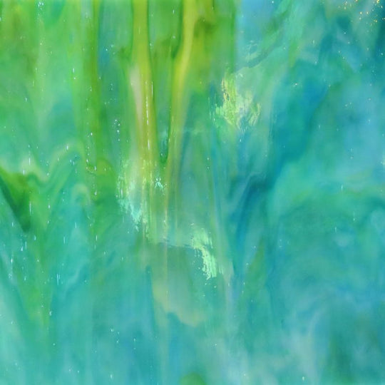 Glass Plate Teal Marble Iridised