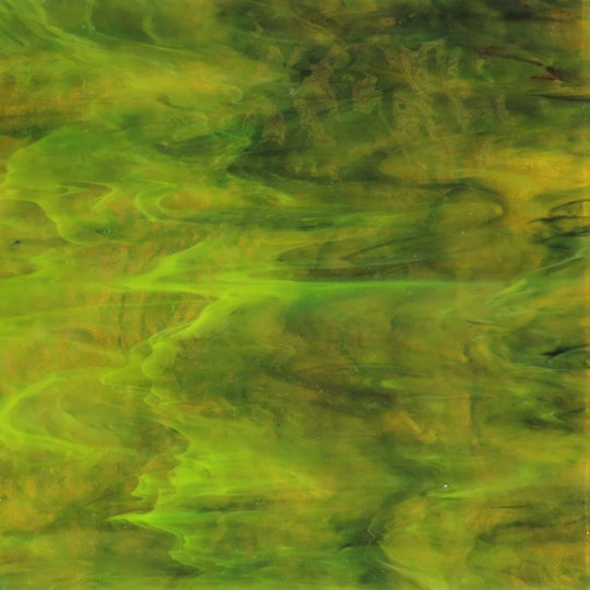 Glass Plate  Amber Green Wispy