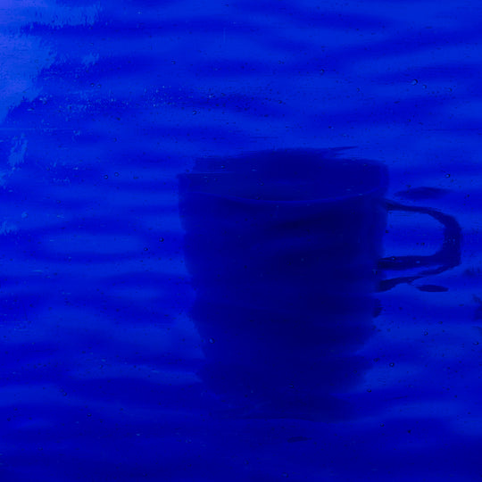 Glass Plate Deep Blue Ripple