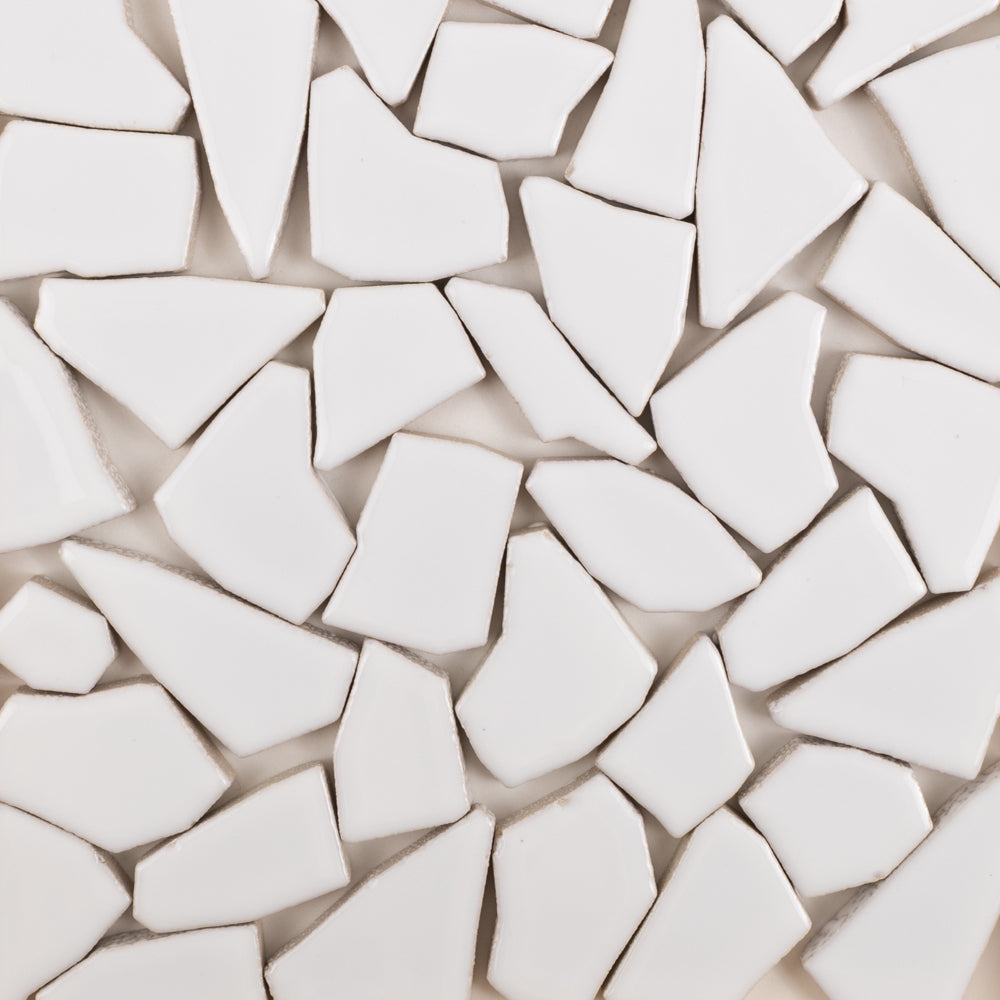 Keramik Mosaik Puzzle  Weiß