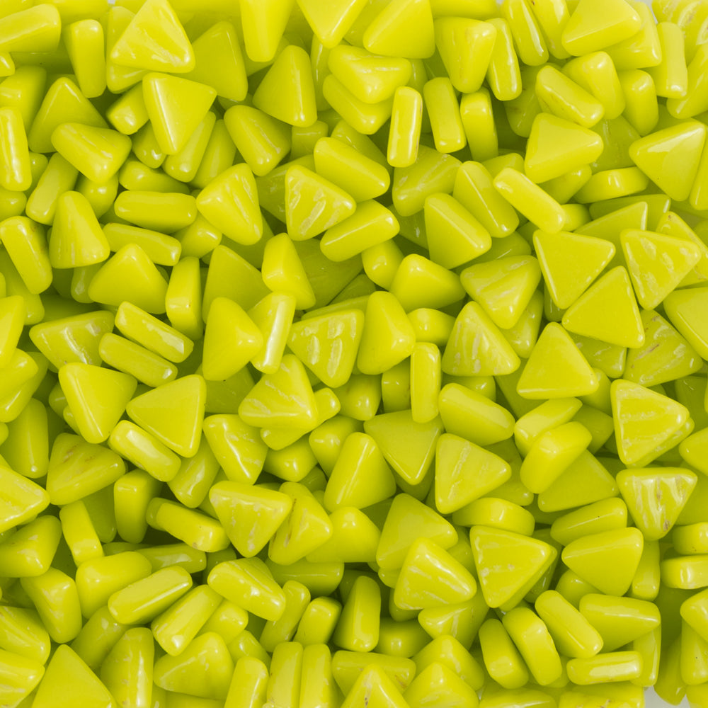 Mini Glass Mosaic Triangle Green Yellow