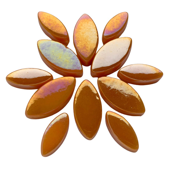 Ottoman Bloemblaadjes Parelmoer Oranje