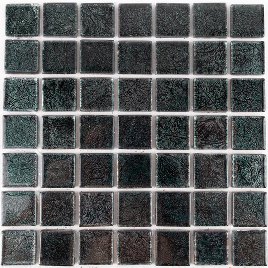 Pâtes de Verre Miroir Colorées 20mm  Onyx