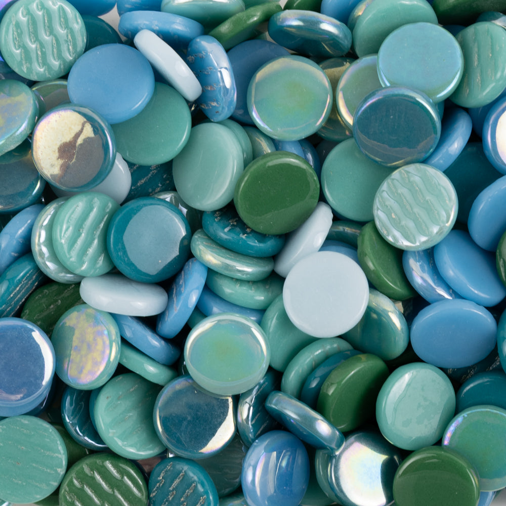 Rounds 18mm  Turquoise Mix