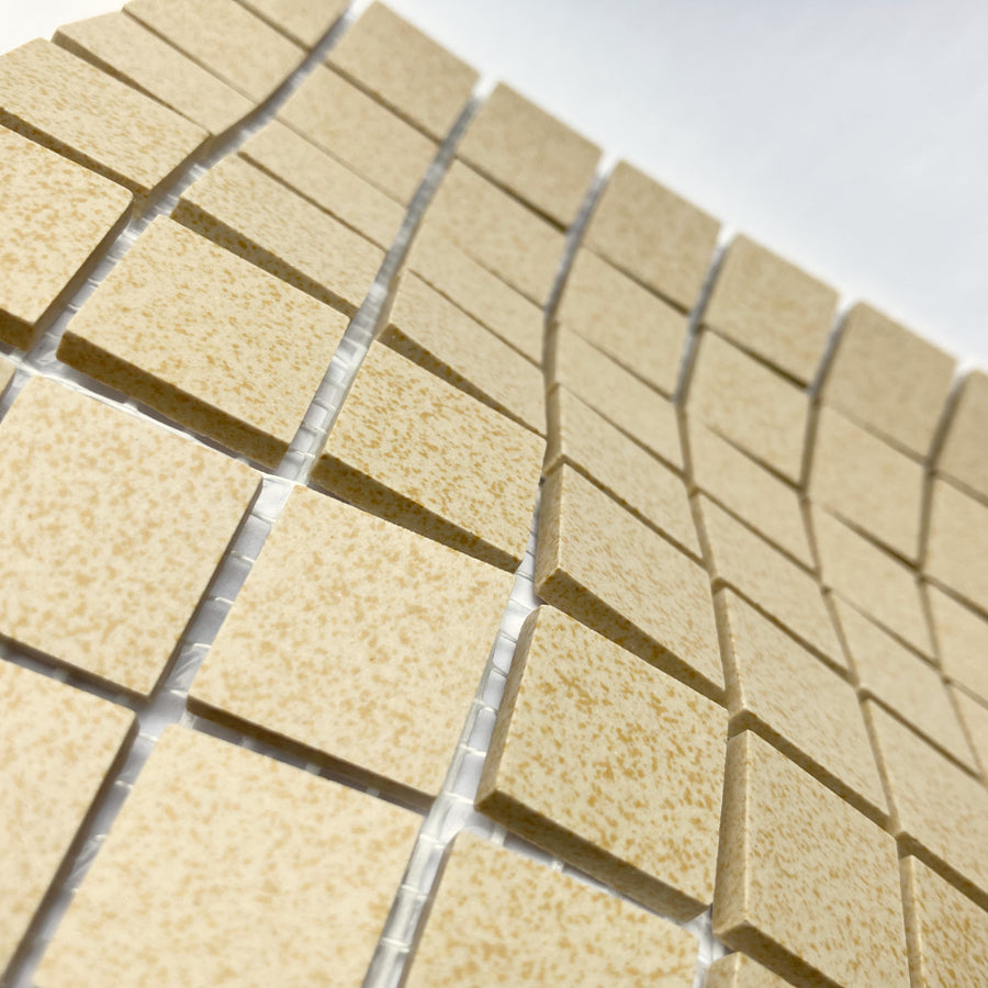 Winckelmans Jaune 202 Mouchetés – matte mozaïektegels van 20x20 mm op gaas