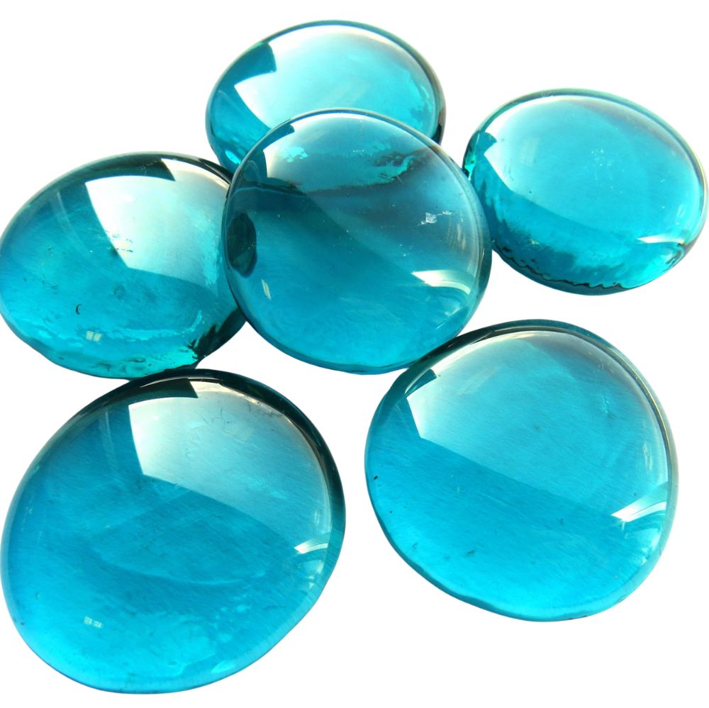 Glasdruppels XL 30-36mm Kristalcyaan