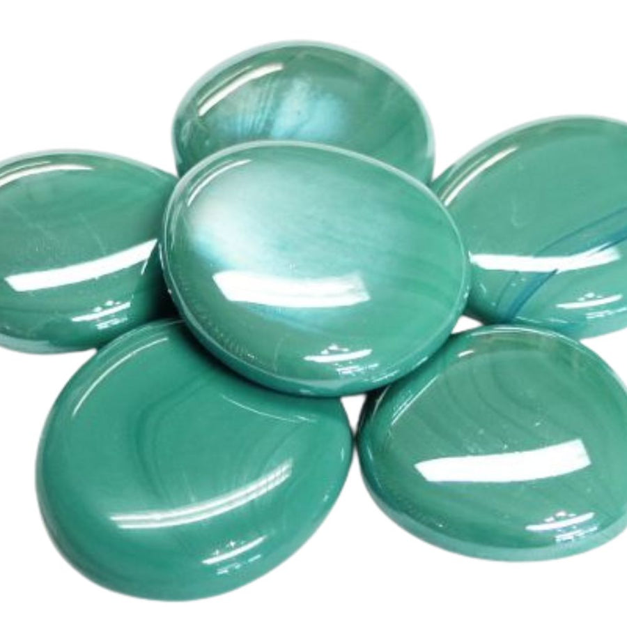 Glasdruppels XL 30-36mm Opaalcyaan