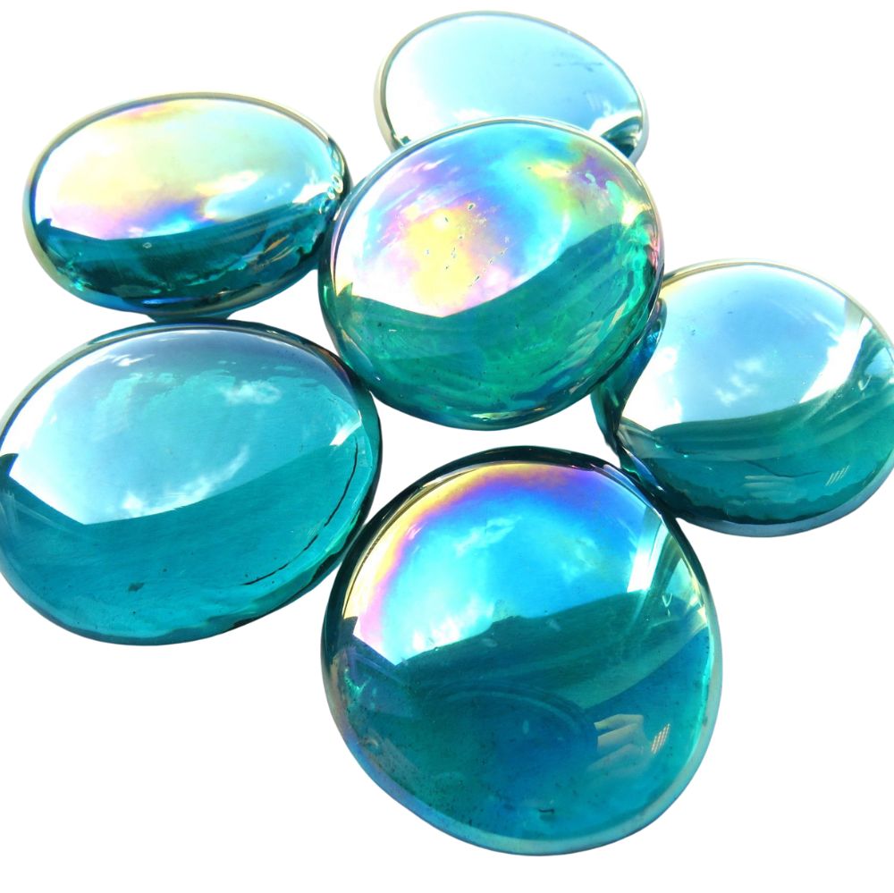 Glasdruppels XL 30-36mm Diamantcyaan