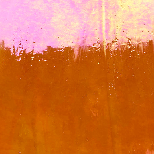 Glass Plate Orange Iridescent