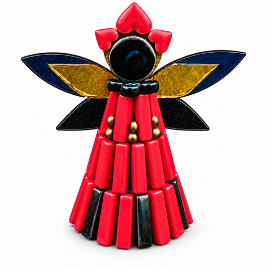 Ángel de Navidad Rojo (3 piezas)