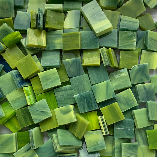 Mosaico de Vidrio Tiffany Glacier 15mm – Verde musgo