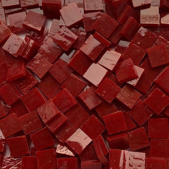 Mosaico de Vidrio Tiffany Glacier 15mm – Rojo coral