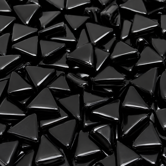 Mini mosaico de vidrio triangular ópalo negro