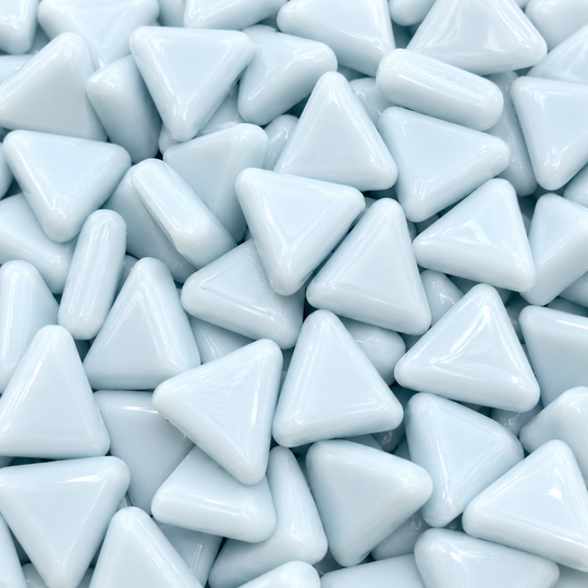 Mini mosaico de vidrio triangular azul agua