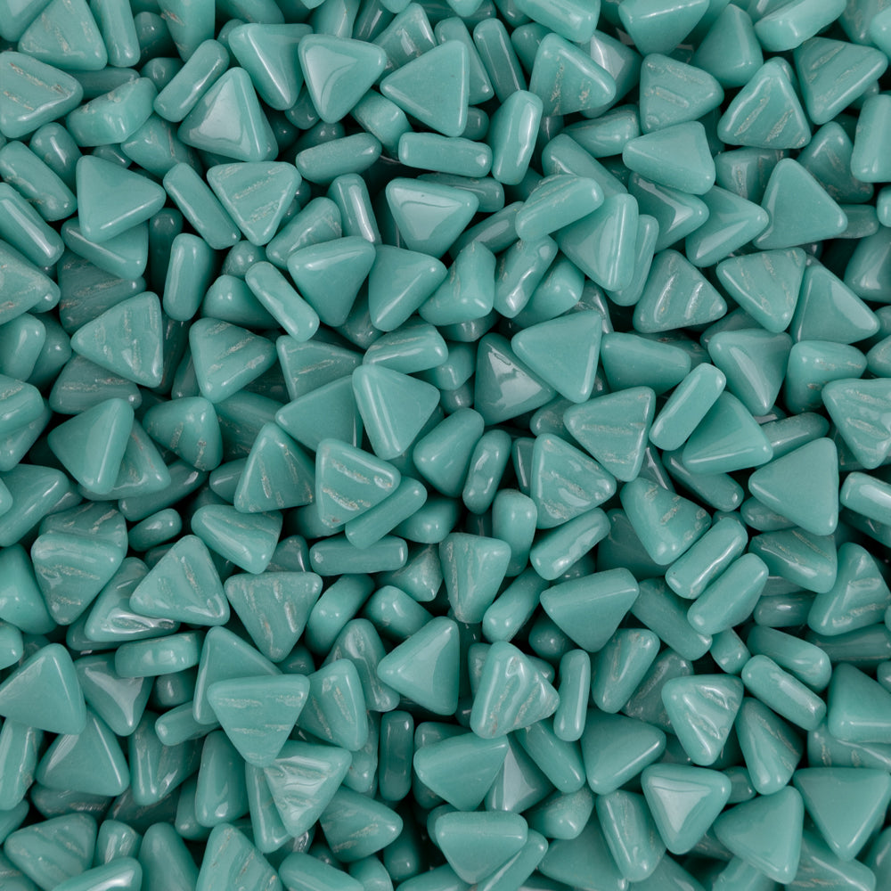 Packshot Mini Glass Mosaic Triangle – teal – 8mm