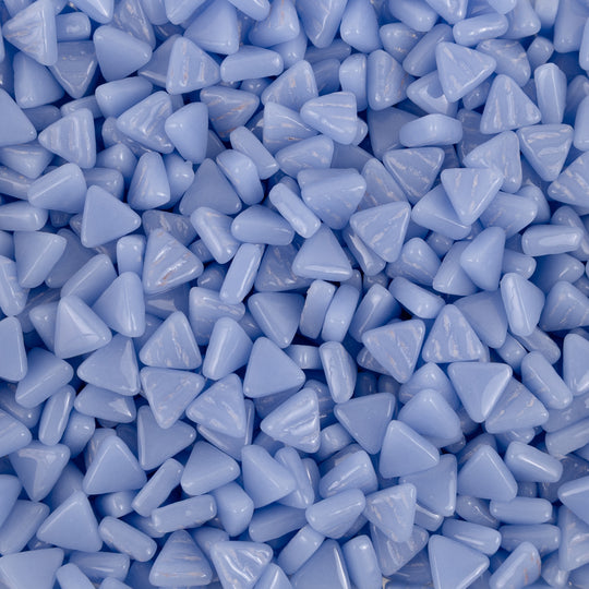 Mini mosaico de vidrio triangular azul claro