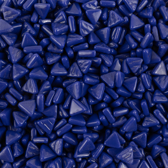 Mini mosaico de vidrio triangular azul real