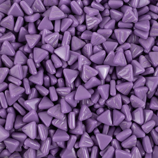 Mini mosaico de vidrio triangular magenta