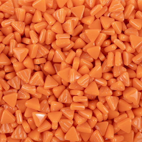 Mini mosaico de vidrio triangular mandarín