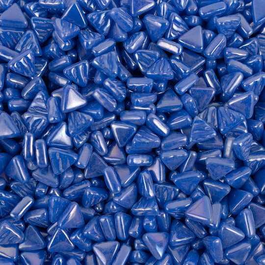 Mini Glasmozaïek Driehoek Iriserend Brilliant Blauw