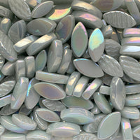 Mosaiksteinen Elipsenform Perle Glas Hellgrau