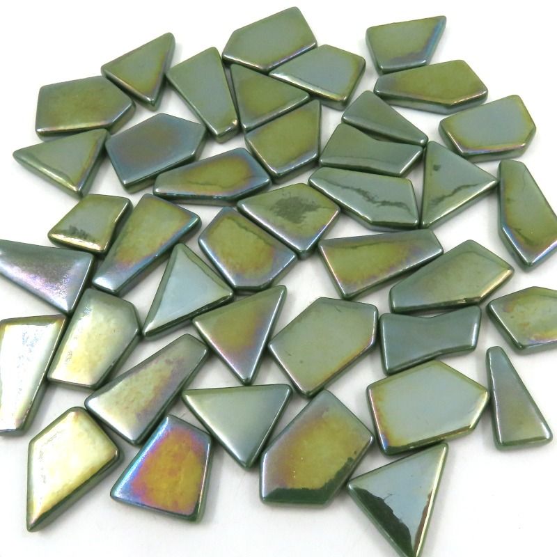 Ottoman Puzzle Irisé Vert  Pin