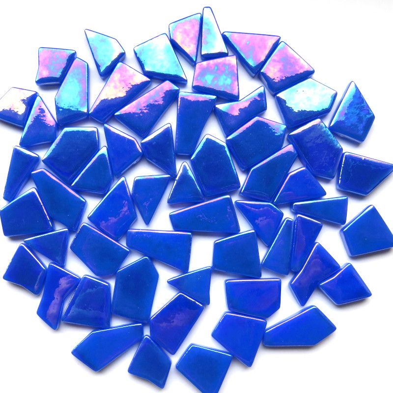 Ottoman Puzzles Iridiscente Azul Brillante