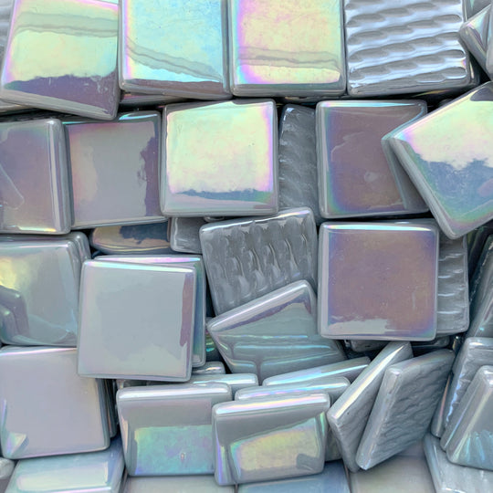 Pâte de Verre Parelmoer 25mm Grijs