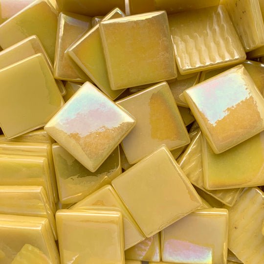 Pâte de Verre Parelmoer 25mm Opaalgeel