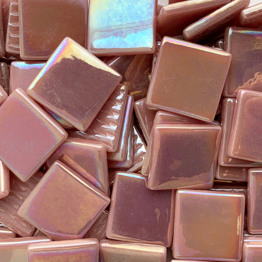 Pâte de Verre Parelmoer 25mm Donkerroze