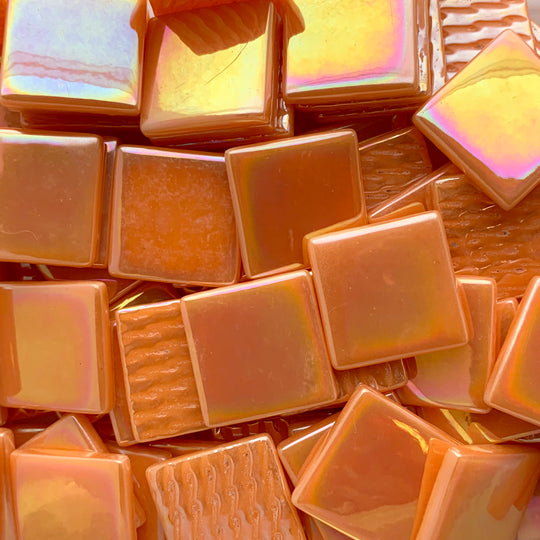 Pâte de Verre Parelmoer 25mm Opaaloranje