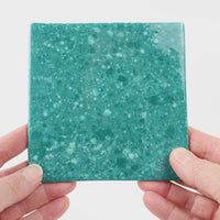 Video showing Morasutti Smalti mosaic tile – green_blue – 11.5 x 11.5 cm, rotated to show full tile