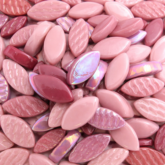 Mosaiksteinen Elipsenform Glas  Rosa Mix