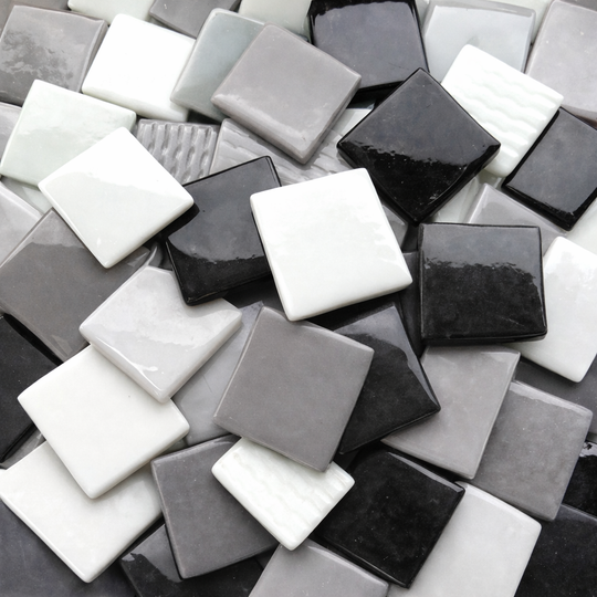 Fantasy Glas 25mm Schwarz Grau Weiß Mix