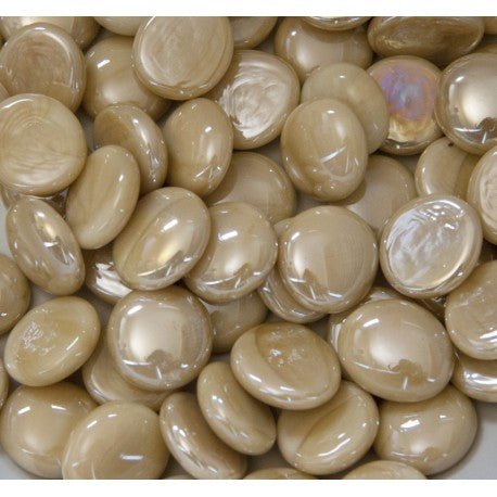 Gemas de Vidrio 16-20mm Crema Ópalo