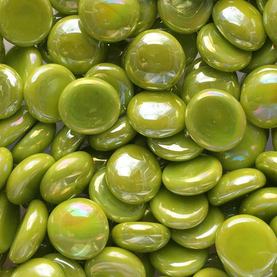 Billes De Verre 16-20mm Kiwi Irisée