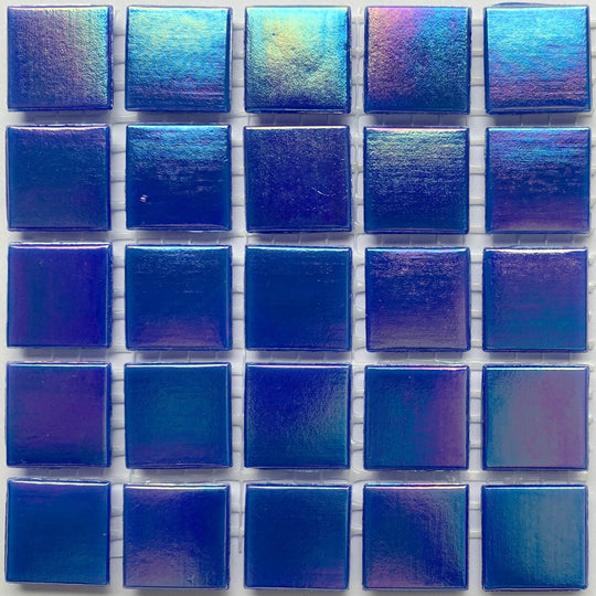 Iridescent Glass Mosaic 20mm  Sapphire Blue