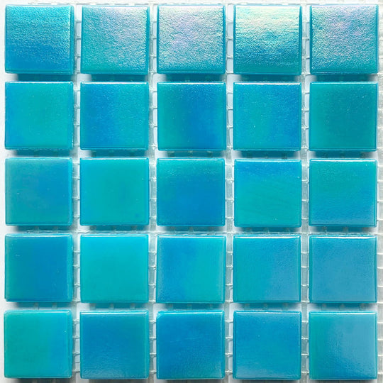 Iridescent Glass Mosaic 20mm  Sea