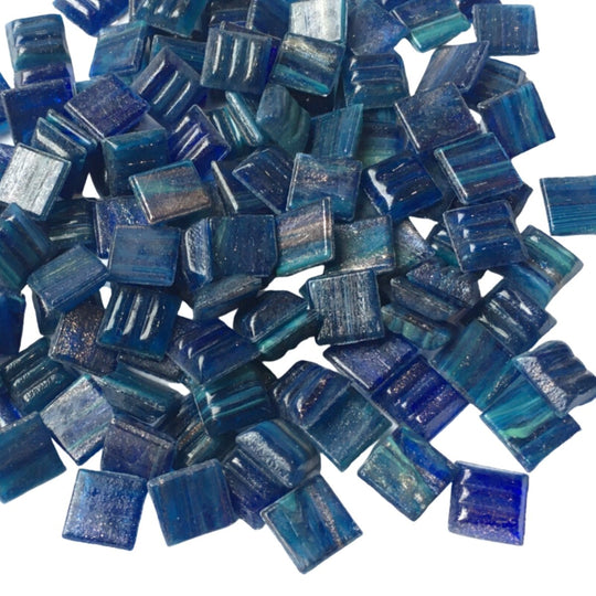 Gold Veined Glass Mosaic 10mm  Peacock Gleam