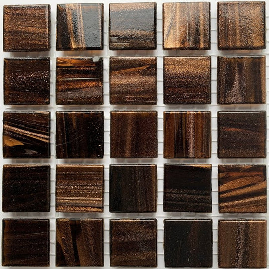 Mosaico de Vidrio con Vetas de Oro 20mm Topacio Profundo